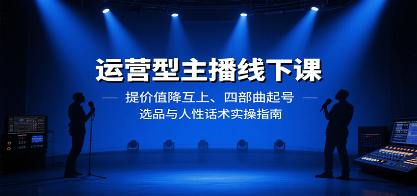 运营型主播线下课：提价值降互上、四部曲起号、选品与人性话术实操指南|无忧资源社