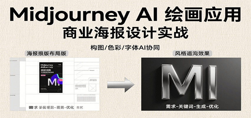 Midjourney AI绘画应用，关键词指令解析、漫画头像制作、海报设计、3D人物生成等|无忧资源社