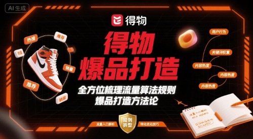 得物爆品打造，全方位梳理得物流量算法规则爆品打造规则|无忧资源社