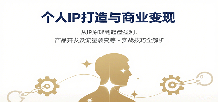 个人IP打造与商业变现，从IP原理到起盘盈利、产品开发及流量裂变等实战技巧全解析|无忧资源社