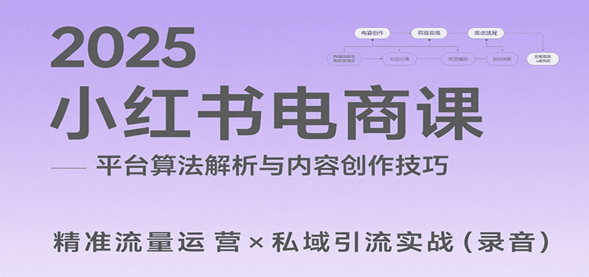 2025小红书电商课：解析算法，创作高转化内容，助力卖家获取流量实现变现（录音）|无忧资源社