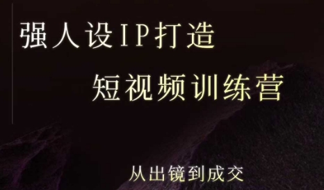 强人设ip打造课，8月​最新5天短视频ip训练营，从出镜到成交|无忧资源社