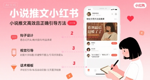 小说推文小红书高转化引导方法实操课，小说推文高效且正确引导方法|无忧资源社