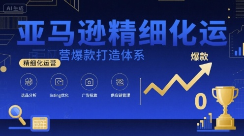 亚马逊精细化运营爆款打造体系，视频课+全套资料文档|无忧资源社