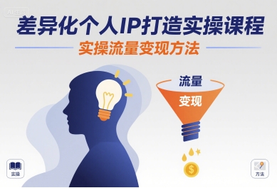 差异化个人IP打造实操课程，实操流量变现方法|无忧资源社