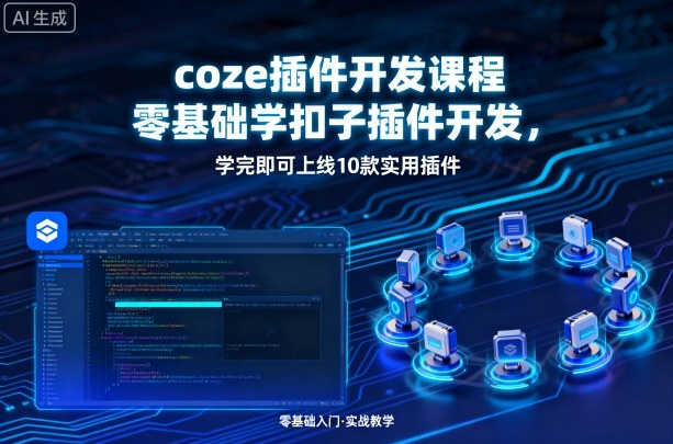 coze插件开发课程，零基础学扣子插件开发，学完即可上线10款实用插件|无忧资源社