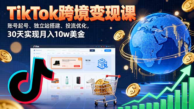 （16034期）TikTok跨境变现课：账号起号、独立站搭建、投流优化，30天实现月入10w美金|无忧资源社