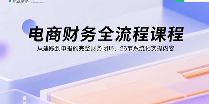 （15893期）电商财务全流程课程：从建账到申报的完整财务闭环，26节系统化实操内容|无忧资源社