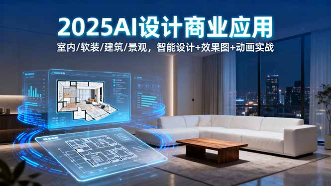 （16052期）2025AI设计商业应用：室内/软装/建筑/景观，智能设计+效果图+动画实战|无忧资源社