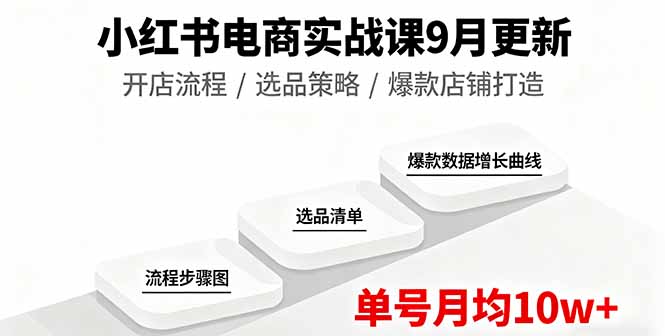 (16120期)小红书电商实战课9月更新,开店流程/选品策略/爆款店铺打造,单号月均10w+|无忧资源社