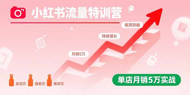 （15936期）小红书流量特训营：突破流量瓶颈，实现店铺持续增长，单店月销5万实战|无忧资源社