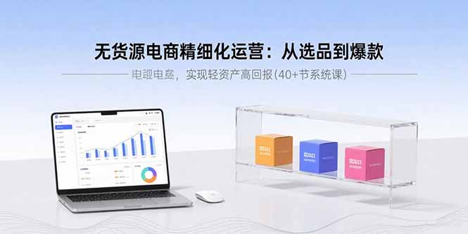 （15896期）无货源电商精细化运营：从选品到爆款，实现轻资产高回报(40+节系统课)|无忧资源社