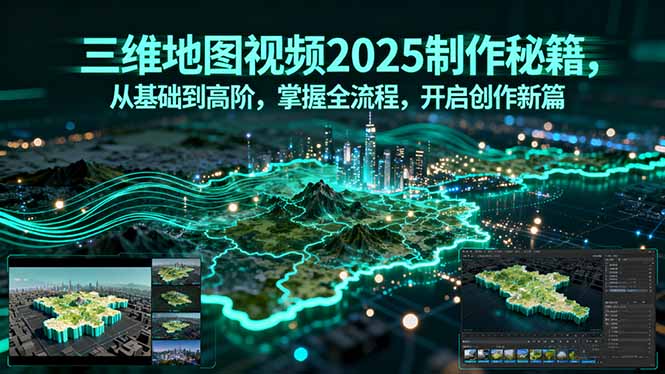 （15983期）三维地图视频2025制作秘籍，从基础到高阶，掌握全流程，开启创作新篇|无忧资源社