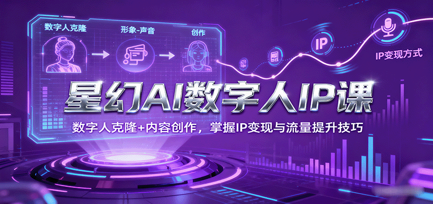 星幻AI数字人IP课，数字人克隆+内容创作，掌握IP变现与流量提升技巧|无忧资源社