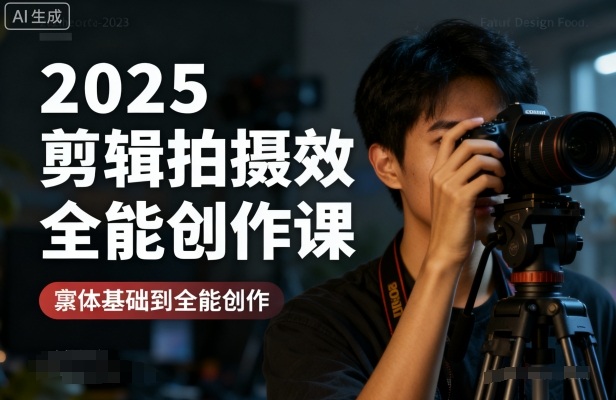 2025剪辑拍摄特效全能创作课，零基础到全能创作|无忧资源社