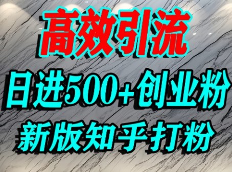 怎么打创业粉，知乎超高权重流量平台，打粉引流，日进500+精准创业粉不是问题|无忧资源社