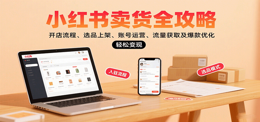 小红书卖货全攻略：开店流程、选品上架、账号运营、流量获取及爆款优化，轻松变现|无忧资源社