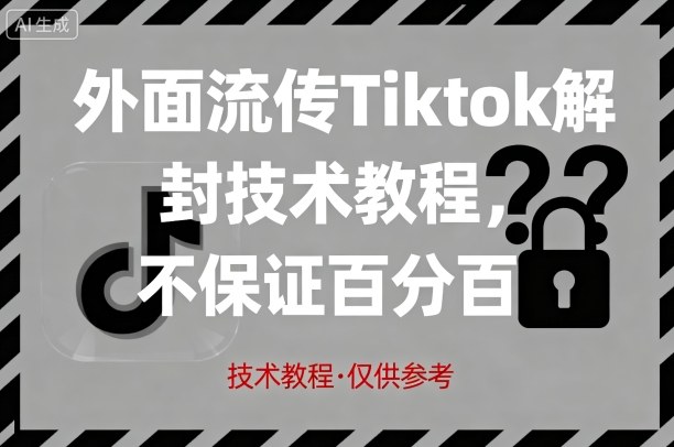 外面流传Tiktok解封技术教程，不保证百分百，具体自测|无忧资源社
