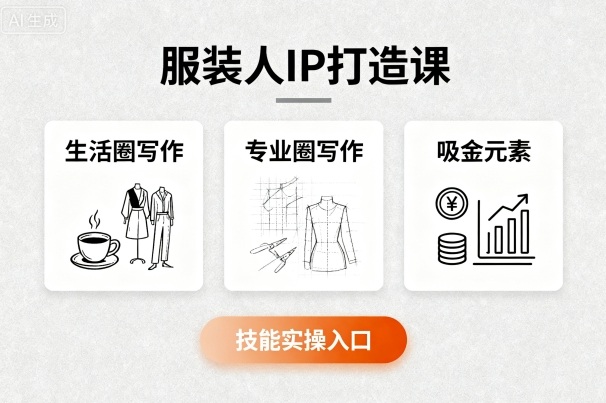 服装人IP打造课，文案创富+生活圈写作+专业圈写作+服装人专属+吸金元素+技能实操|无忧资源社