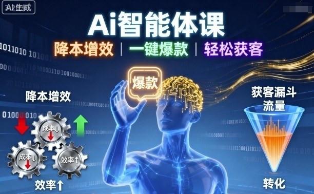 Ai智能体课，降本增效，一键爆款，轻松获客|无忧资源社