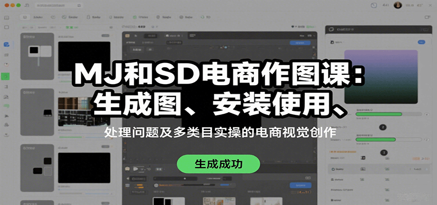 MJ和SD电商作图课：生成图、安装使用、处理问题及多类目实操的电商视觉创作|无忧资源社
