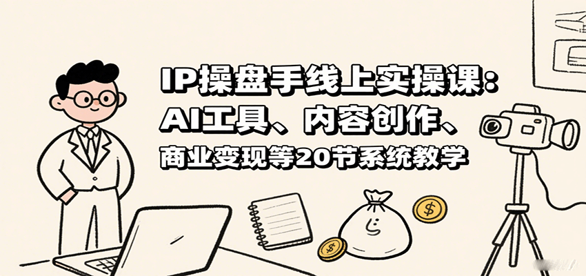 IP操盘手线上实操课：AI工具、内容创作、商业变现等20节系统教学|无忧资源社