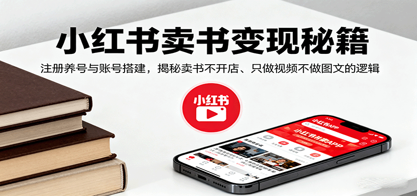 小红书卖书变现秘籍，注册养号与账号搭建，揭秘卖书不开店、只做视频不做图文的逻辑|无忧资源社