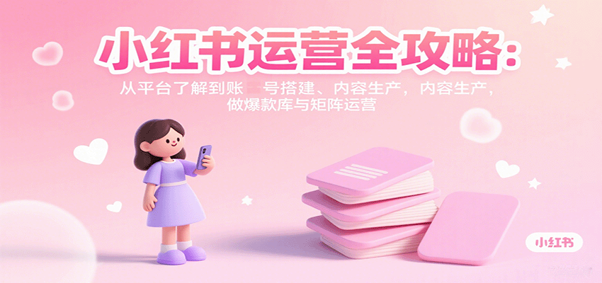 小红书运营全攻略：从平台了解到账号搭建、内容生产，做爆款库与矩阵运营|无忧资源社
