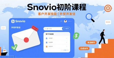 Snovio初阶课程，客户开发技能，外贸开发信|无忧资源社