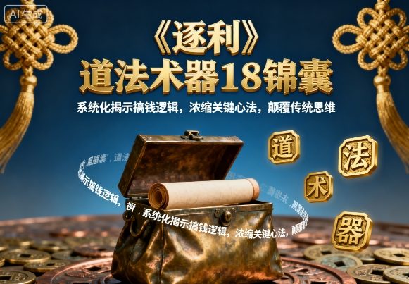 《逐利》道法术器18锦囊，系统化揭示搞钱逻辑，浓缩关键心法，颠覆传统思维|无忧资源社