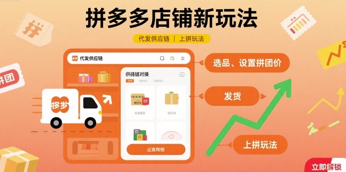 拼多多店铺新玩法，代发供应链上拼玩法|无忧资源社