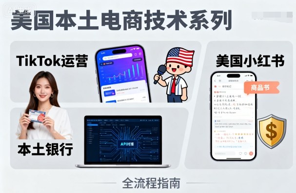美国本土电商技术，Tiktok 运营篇+美国小红书篇+本土银行篇|无忧资源社
