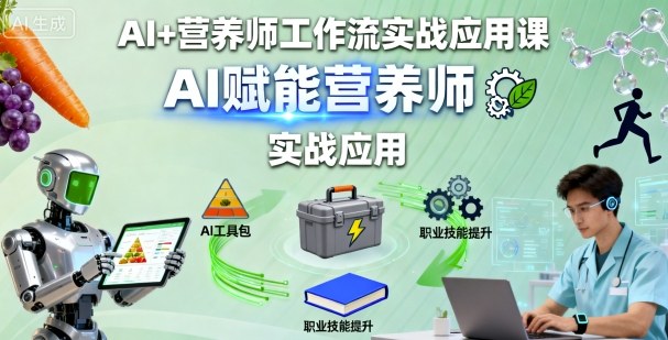 AI+营养师工作流实战应用课，AI赋能营养师|无忧资源社