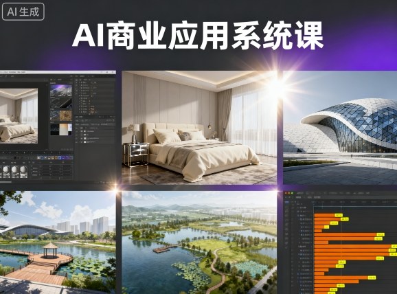 AI商业应用系统课，室内-软装-建筑-景观，智能设计+效果图+动画画实战|无忧资源社