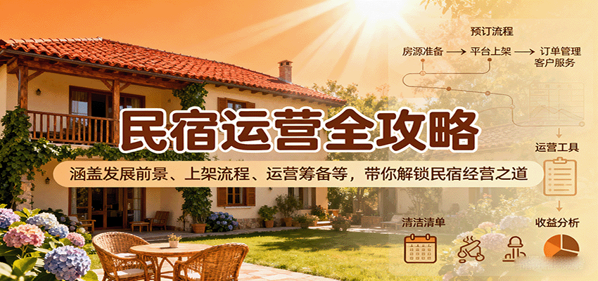 民宿运营全攻略：涵盖发展前景、上架流程、运营筹备等，带你解锁民宿经营之道|无忧资源社