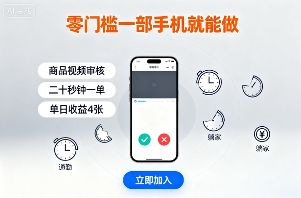 零门槛一部手机就能做，商品视频审核，通勤躺家碎片时间都能做，二十秒钟一单，单日收益4张【揭秘】|无忧资源社