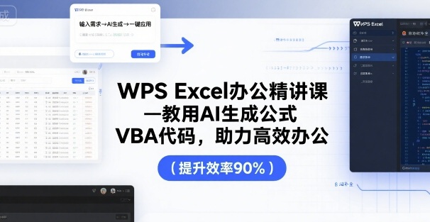 WPS Excel办公精讲课，教用 AI 生成公式，VBA 代码，助力高效办公|无忧资源社