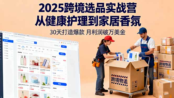 （16186期）2025跨境选品实战营：从健康护理到家居香氛，30天打造爆款,月利润破万美金|无忧资源社