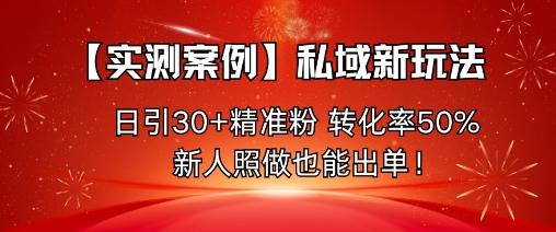 【实测案例】私域新玩法，日引30+精准粉，转化率50%，新人照做也能出单！|无忧资源社