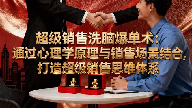 （16370期）超级销售洗脑爆单术：通过心理学原理与销售场景结合,打造超级销售思维体系|无忧资源社