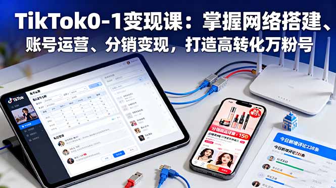 （16334期）TikTok0-1变现课：掌握网络搭建、账号运营、分销变现，打造高转化万粉号|无忧资源社