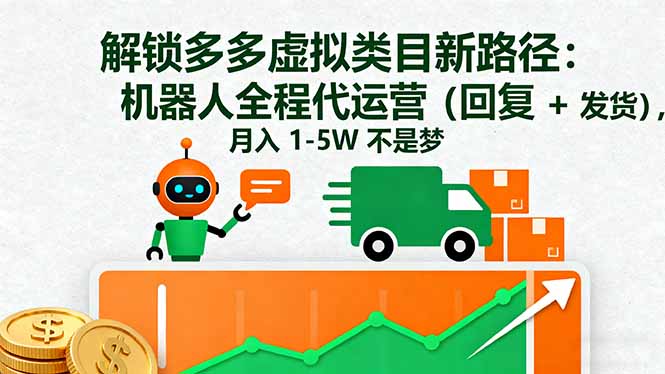 （16302期）解锁多多虚拟类目新路径：机器人全程代运营（回复 + 发货），月入 1-5W…|无忧资源社