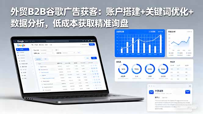 （16389期）外贸B2B 谷歌广告获客：账户搭建+关键词优化+数据分析，低成本获取精准…|无忧资源社