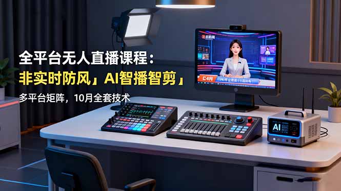 （16279期）全平台无人直播课程：非实时防风＋AI智播智剪＋多平台矩阵，10月全套技术|无忧资源社