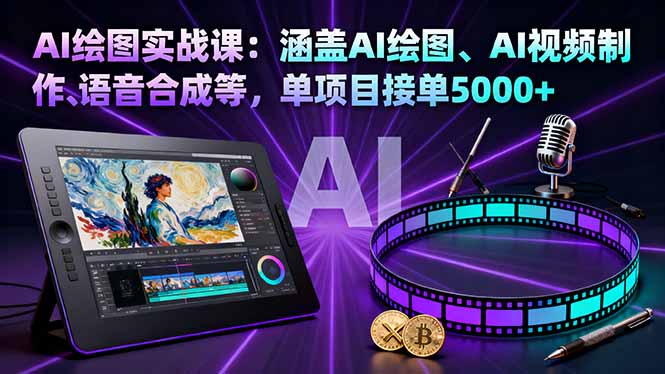 （16304期）AI绘图实战课：涵盖AI绘图、AI视频制作、语音合成等，单项目接单5000+|无忧资源社