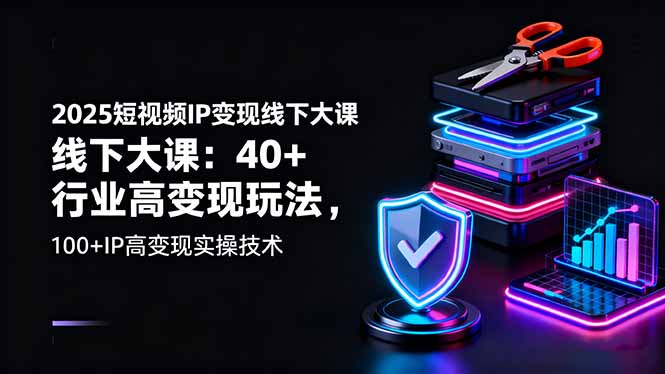 （16282期）2025短视频IP变现线下大课：40+行业高变现玩法，100+IP高变现实操技术|无忧资源社