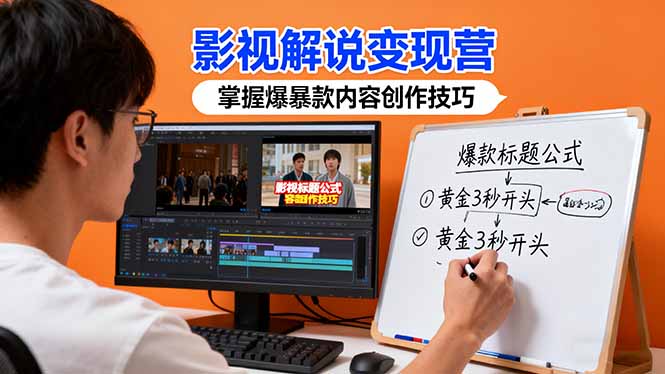 （16348期）影视解说变现营：通过30+实战案例爆款内容创作技巧，掌握影视解说盈利密码|无忧资源社