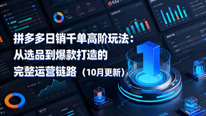 （16404期）拼多多日销千单高阶玩法：从选品到爆款打造的完整运营链路（10月更新）|无忧资源社