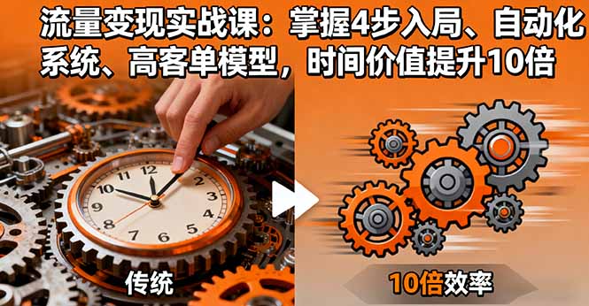 （16197期）流量变现实战课：掌握4步入局、自动化系统、高客单模型，时间价值提升10倍|无忧资源社