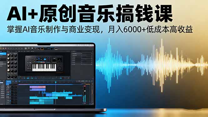 （16324期）AI+原创音乐搞钱课：掌握AI音乐制作与商业变现，月入6000+低成本高收益|无忧资源社